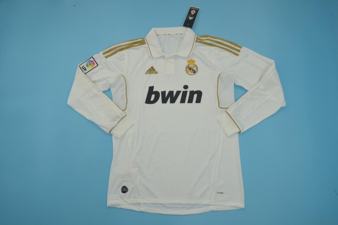 AAA(Thailand) Real Madrid 11/12 Retro Home Long Soccer Jersey